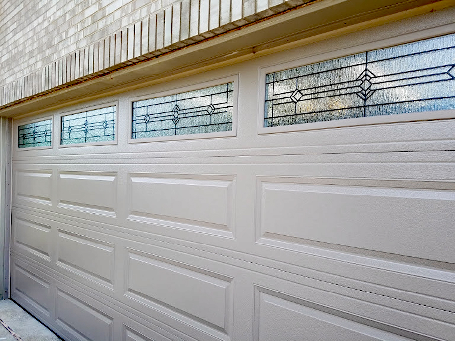 Creative Garage Door Window Sunburst Design for Large Space